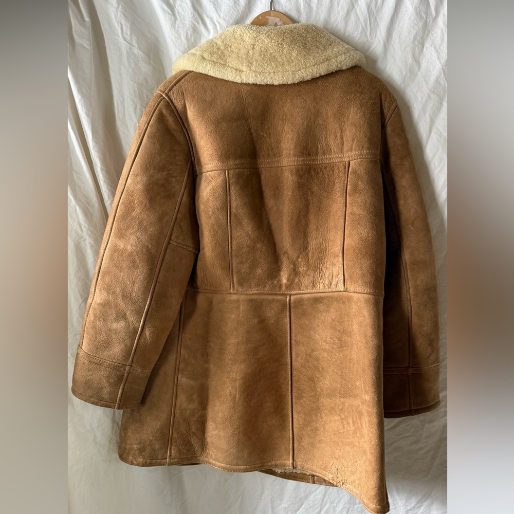 Men's Brown Shearling Jacket - Picture 5 of 7